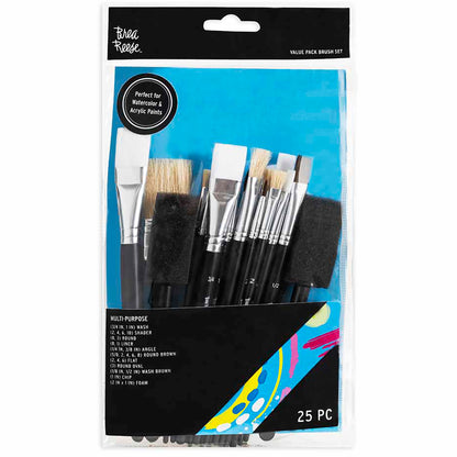 Brea Reese 25-piece Value Pack Brush Set for watercolor and acrylic paints