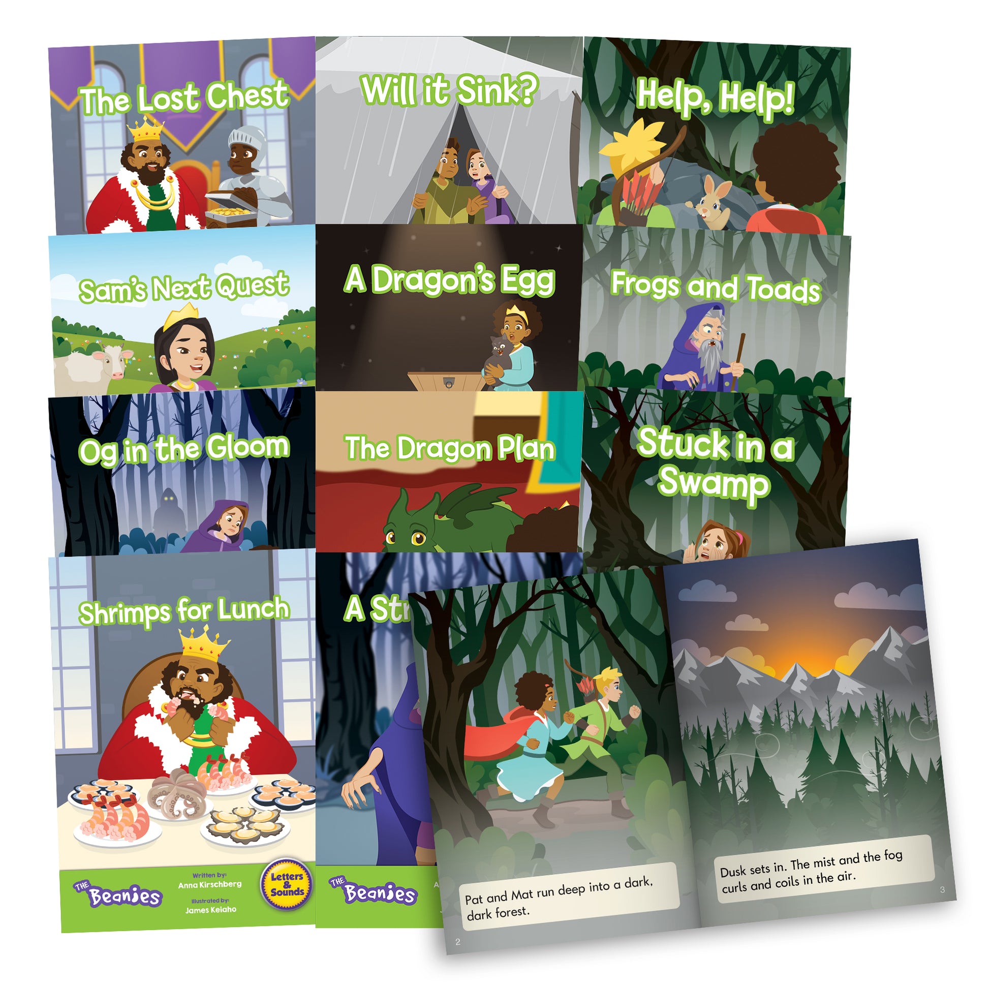 Collection of 12 colorful children's books from the Junior Learning Beanies Diversity Phase 4 set, displayed in a grid layout showing story covers including The