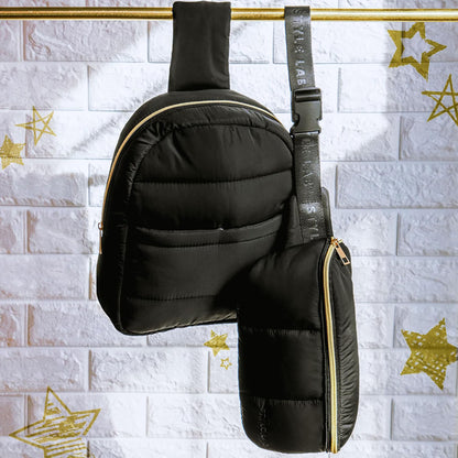 Style.Lab Bekah Puffer Feather-Light Dual Bag Set - Black