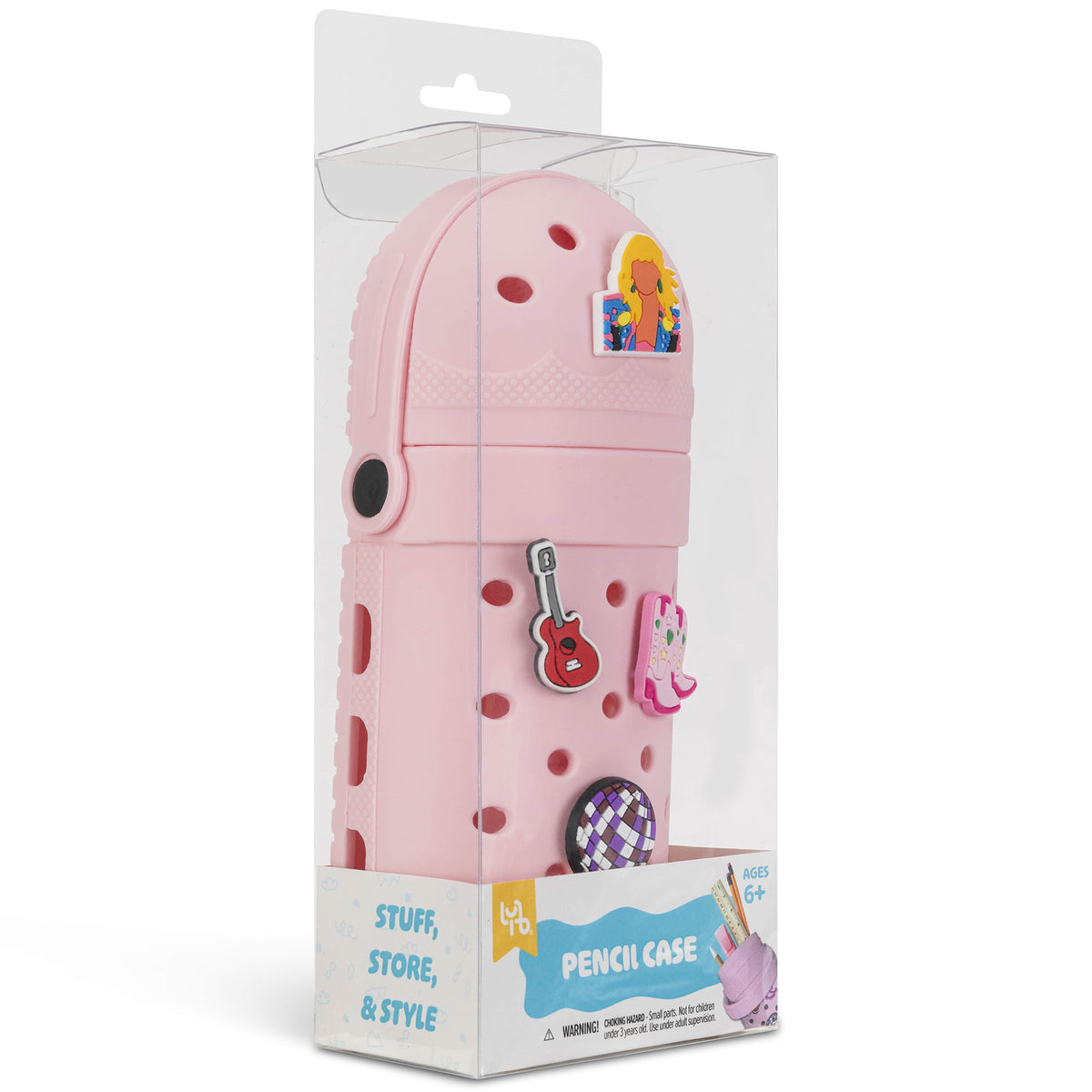 Charm Pencil Case Popstar Blush pink storage organizer with charms
