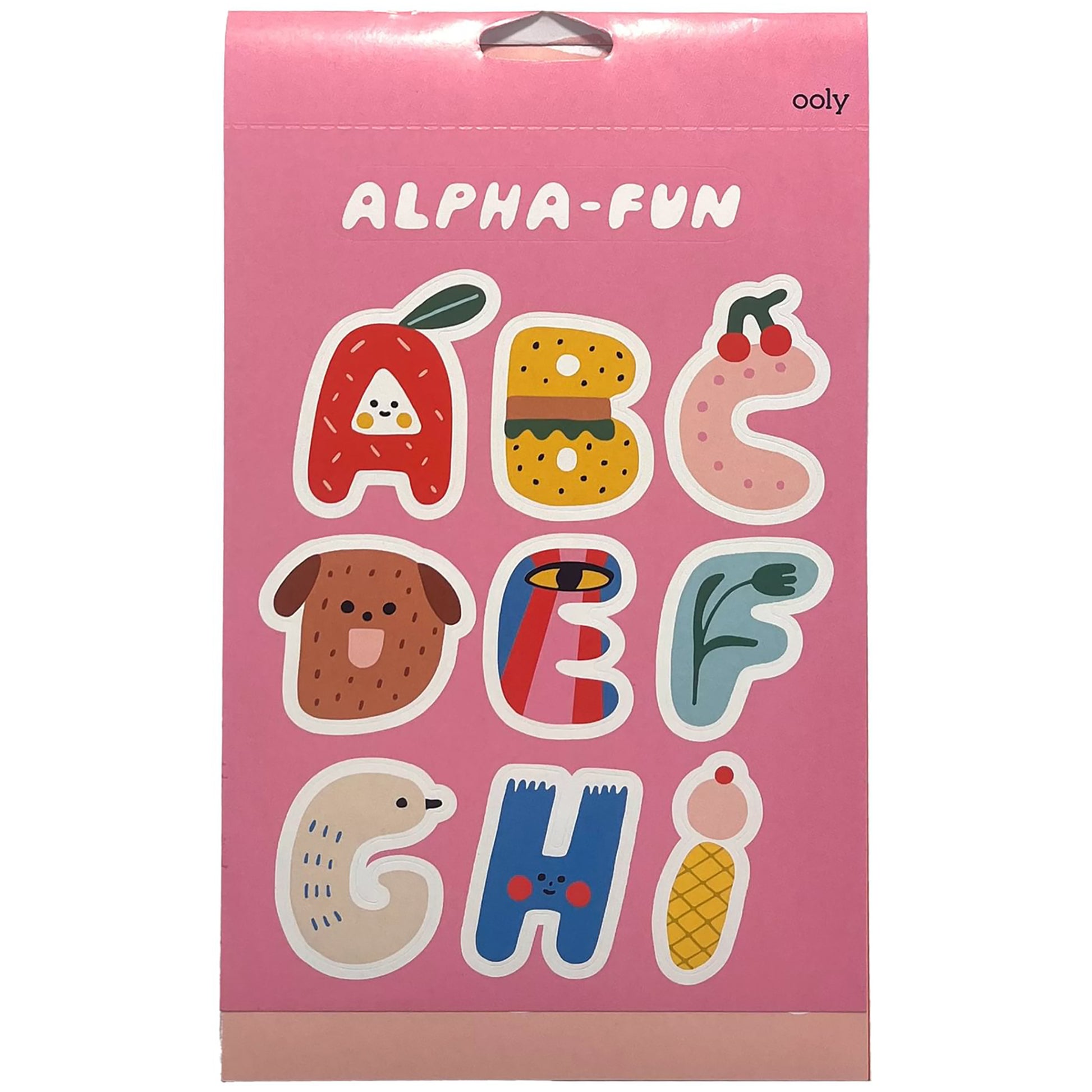 Stickiville Alpha-Fun sticker pack with colorful alphabet letter stickers on pink packaging