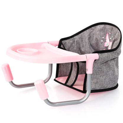 Bayer Design Dolls Table Seat in pink and grey with butterfly design