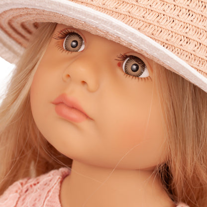 Gotz Happy Kidz Ella 19.5 inch poseable doll with blonde hair and pink outfit