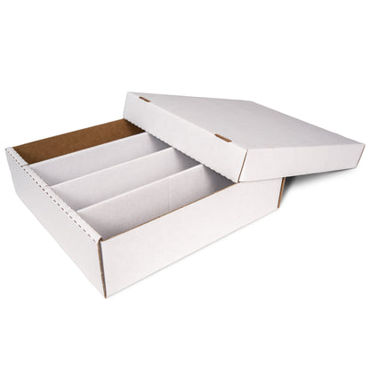 Easy Playhouse Trading Card Storage Box with white cardboard exterior and internal dividers