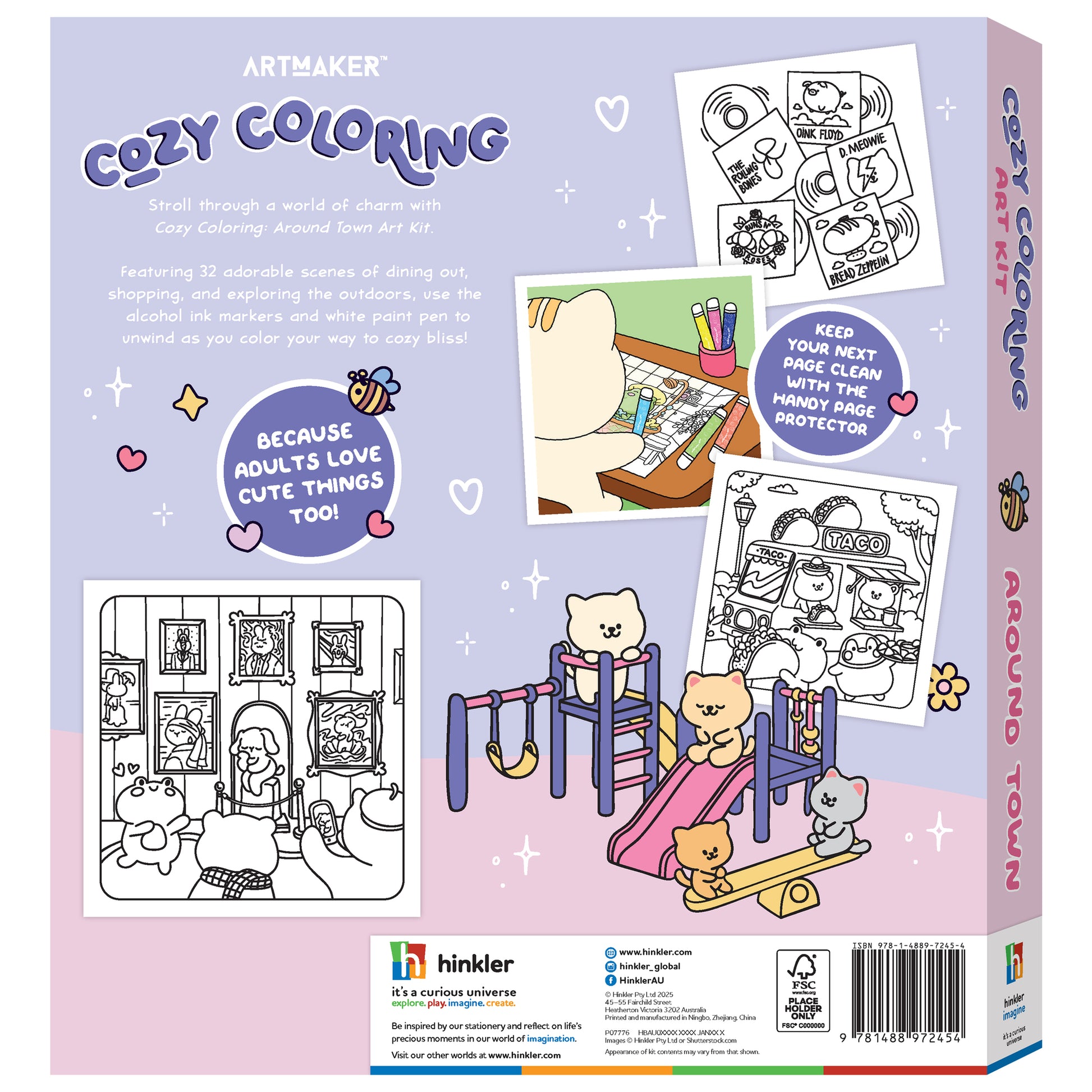 Art Maker Cozy Coloring Around Town Kit with alcohol markers and coloring pages