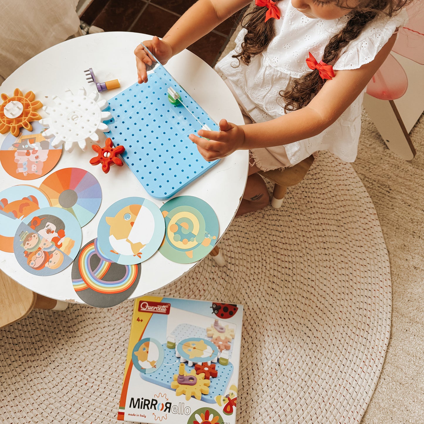 Quercetti Mirrorello - Interactive Gear Assembly Toy - STEM Learning for Kids 4+