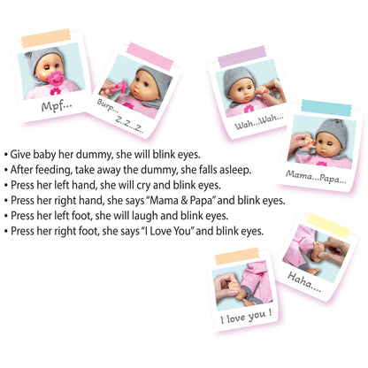 Lissi 16-inch Interactive Baby Doll Cecilia - Pink Kitty Outfit