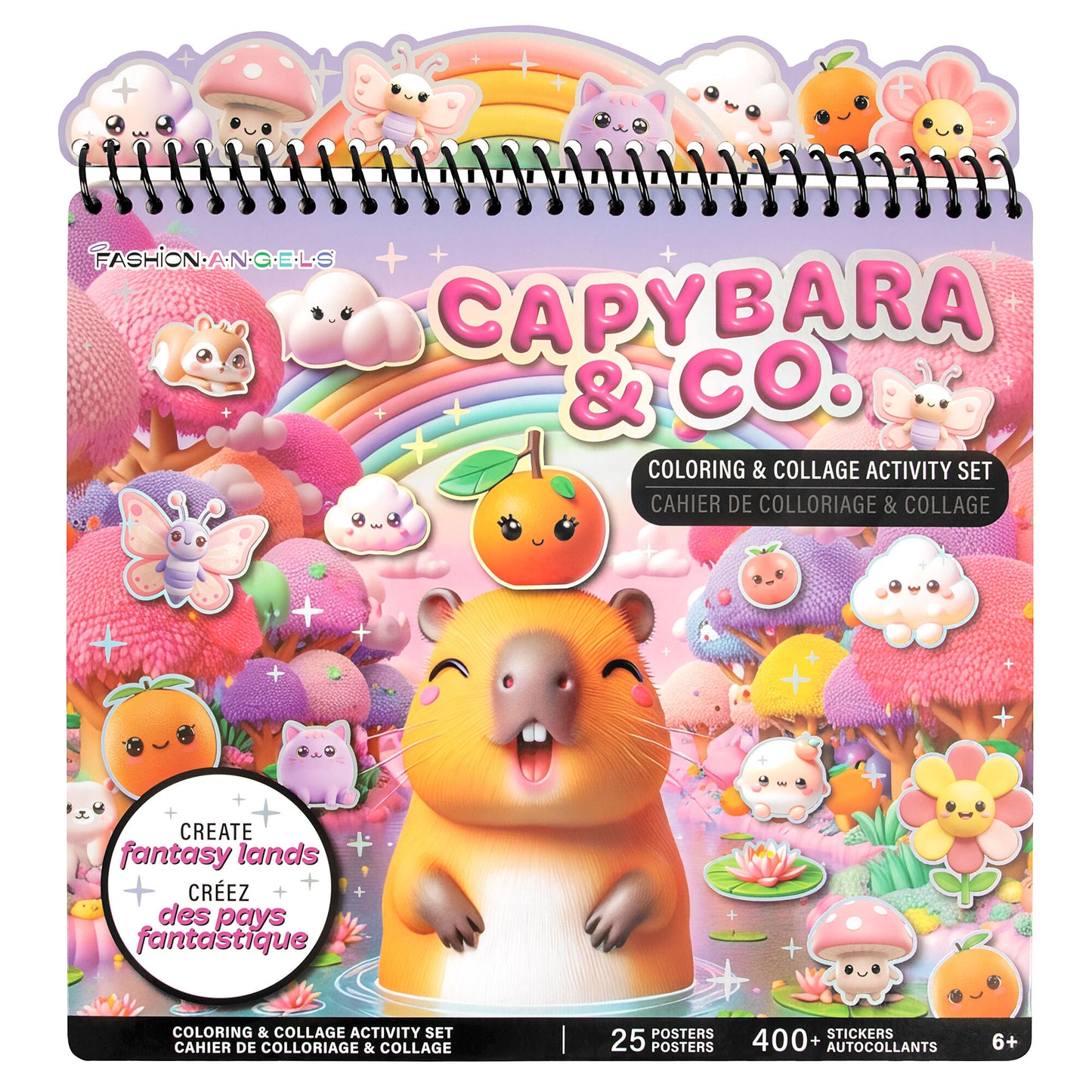 Capybara & Co Coloring & Collage Activity Set with 25 posters and 400+ stickers
