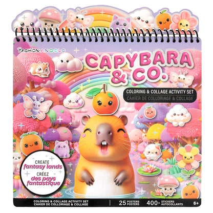 Capybara & Co Coloring & Collage Activity Set with 25 posters and 400+ stickers
