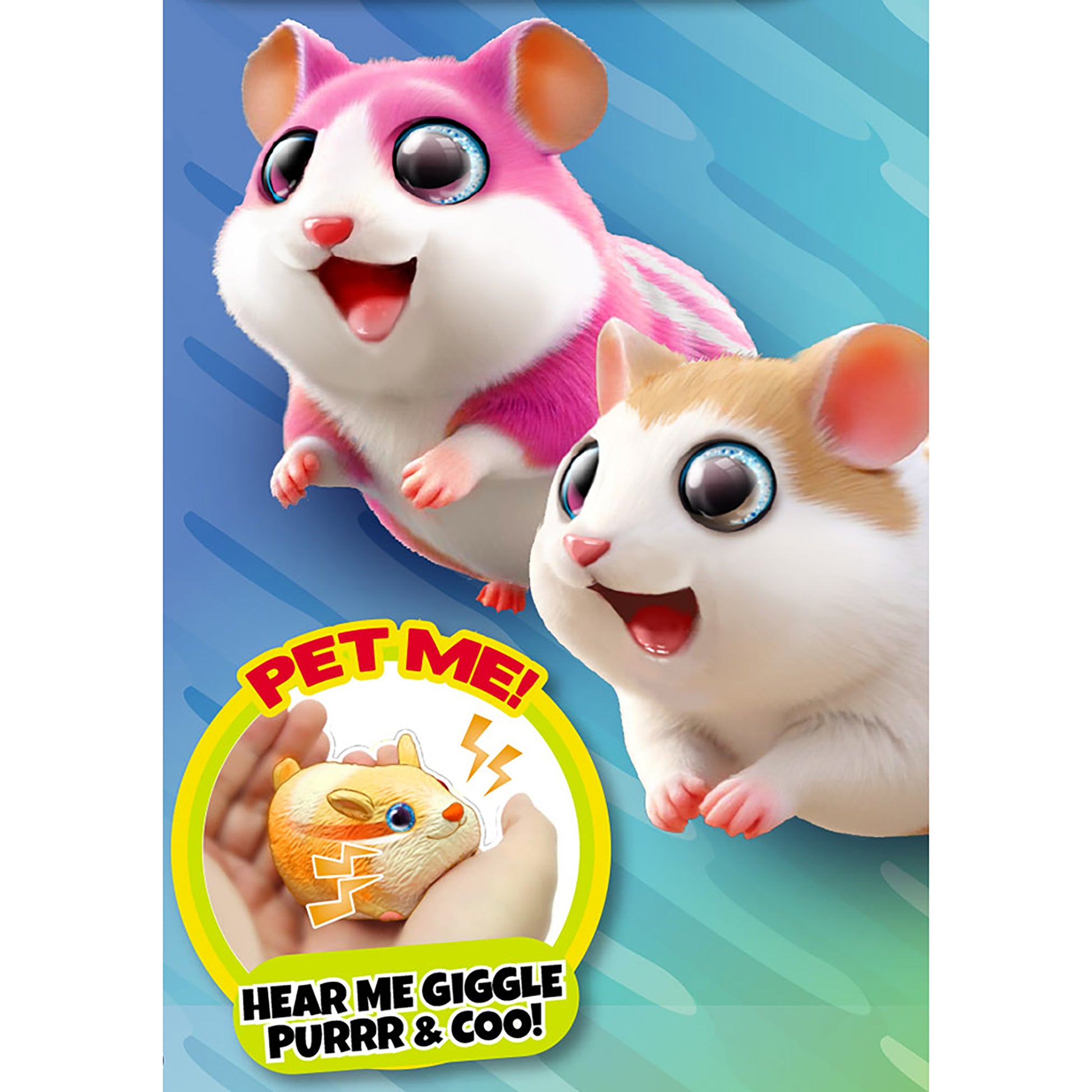 Zooomie Pets Bundle with pink and white interactive toy pets that giggle and purr