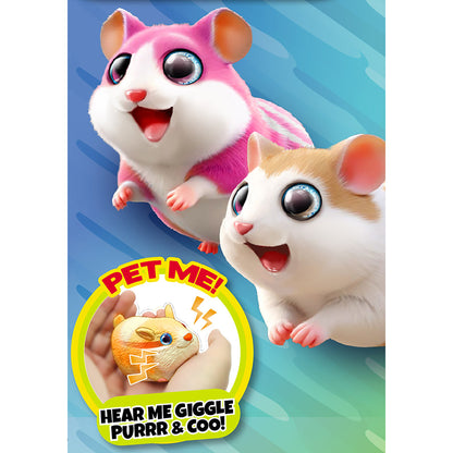 Zooomie Pets Bundle with pink and white interactive toy pets that giggle and purr
