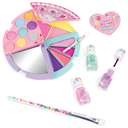 That Takes the Cake! Cosmetic Palette with eyeshadows, nail polish, brushes and heart compact