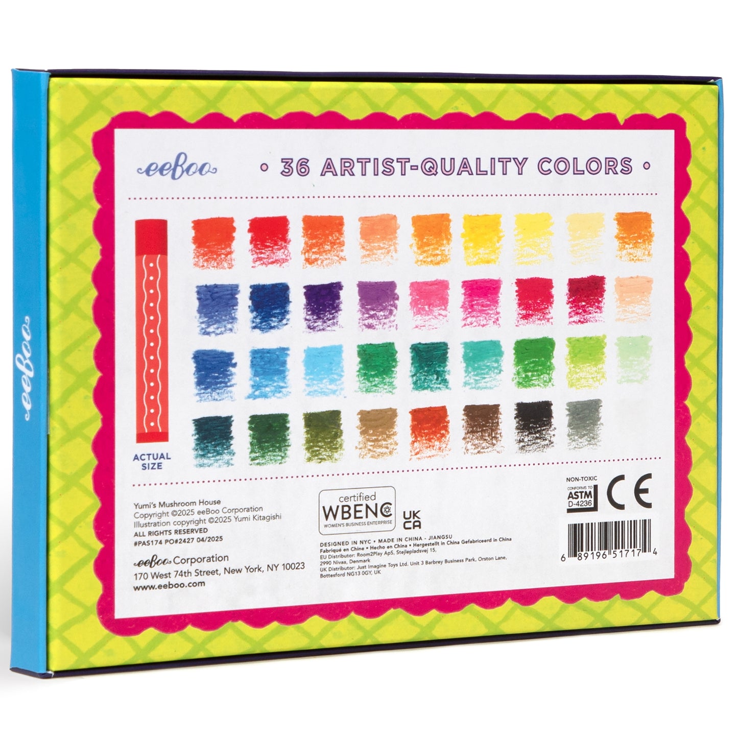 eeBoo Yumi's Mushroom House Oil Pastels Set - 36 Brilliant Colors