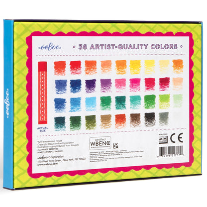 eeBoo Yumi's Mushroom House Oil Pastels Set - 36 Brilliant Colors