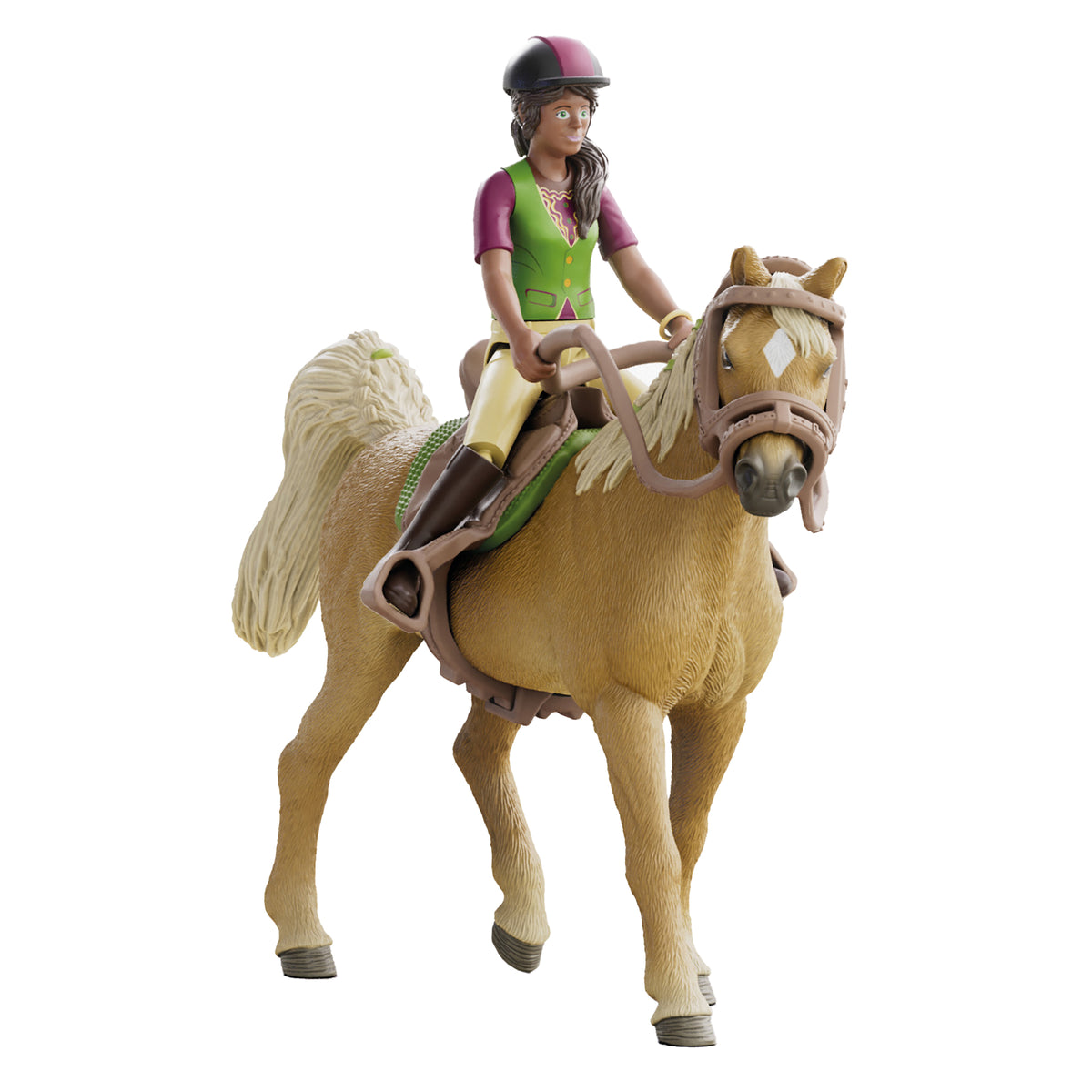 Schleich Horse Club Sarah & Mystery playset with articulated rider figure on brown mare horse