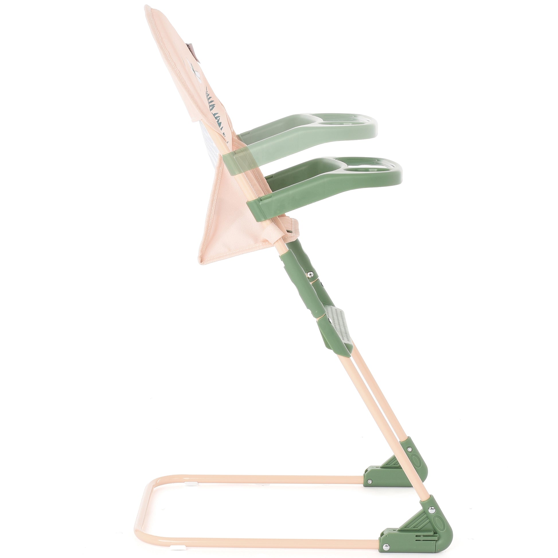 Roma RHS High Chair in Fern green and natural wood with adjustable height