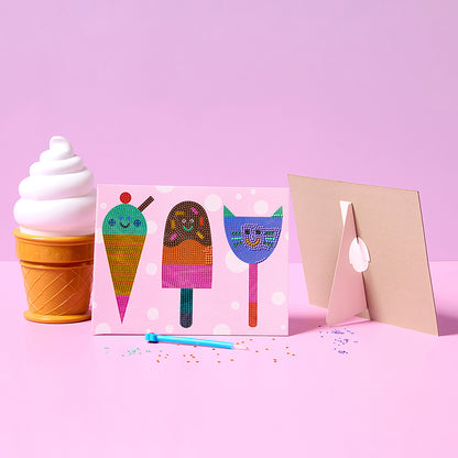 JOS Sparkle Art Yum Yum Yum craft set with colorful ice cream designs and sequins