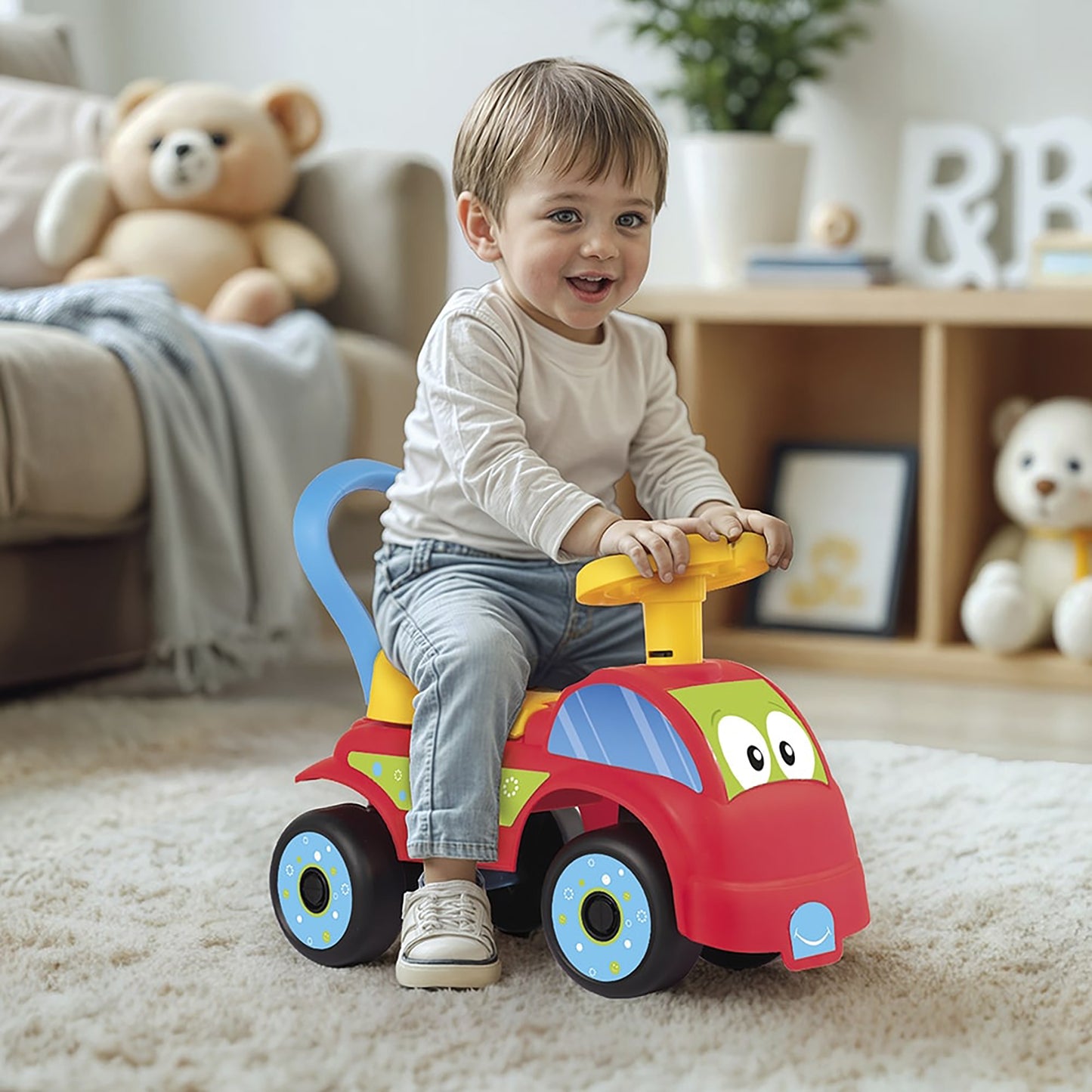 Dolu - Walk & Drive - Adventure Ride-On Toy Vehicle - Red & Blue