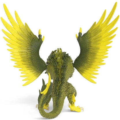 Eldrador Creatures Jungle Raptor yellow winged dragon toy with green scales