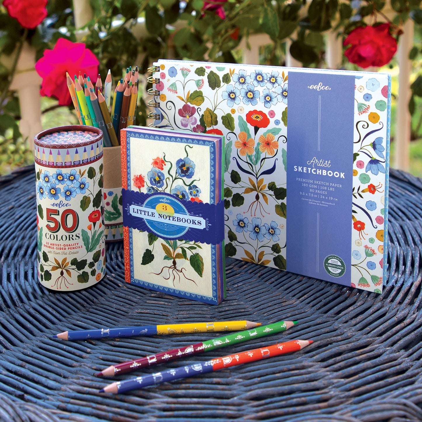 Piece&Love Flora's 3-Pack Mini Notebooks