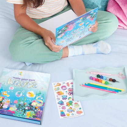 3C4G Seas The Day Aquatic Artist Drawing Set with colorful markers, stickers, and sketchpad