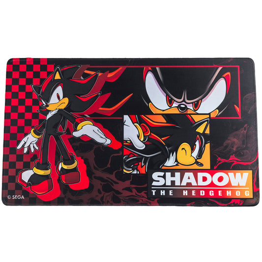 Shadow the Hedgehog neoprene playmat with red and black checkered design, 23.75 x 13.5 inches