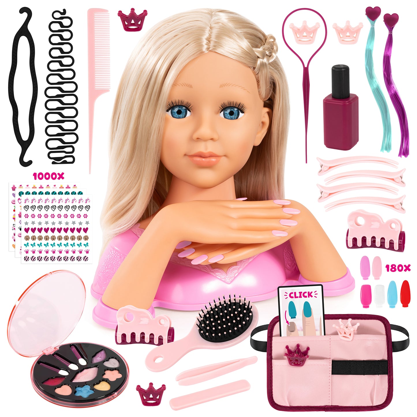 Charlene Magic Nails Blonde doll styling head with accessories and nail polish kit