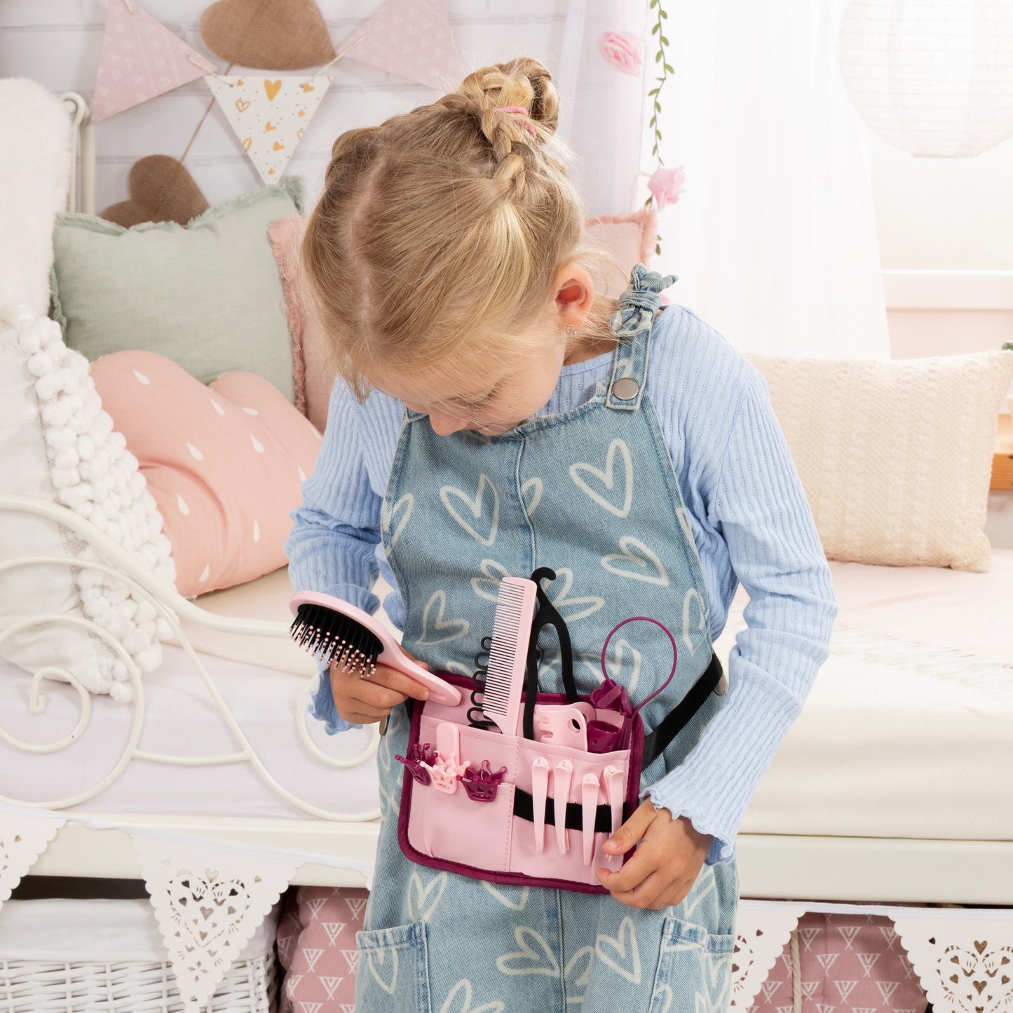 Charlene Magic Nails brunette doll with pink nail styling kit and accessories
