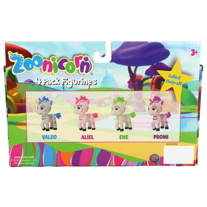Zoonicorn Mini Figurine Set, 4-Pack 2.75 inch - Aliel, Ene, Promi, Valeo - Kids 3+