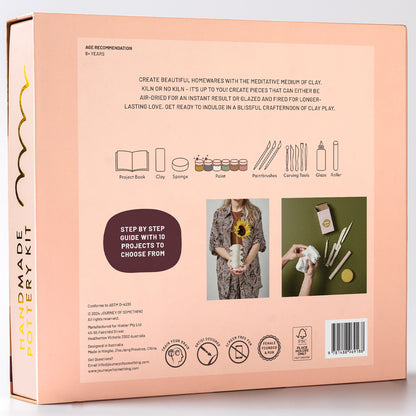 JOS Handmade Pottery Kit with clay, tools, and paints for kids 8+ years