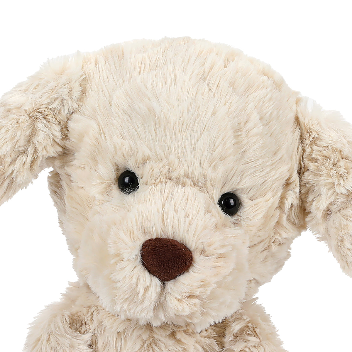 MCHUGS Madeline Cute Pet Plush Stuffed Animal, cream-colored dog with brown nose and black eyes