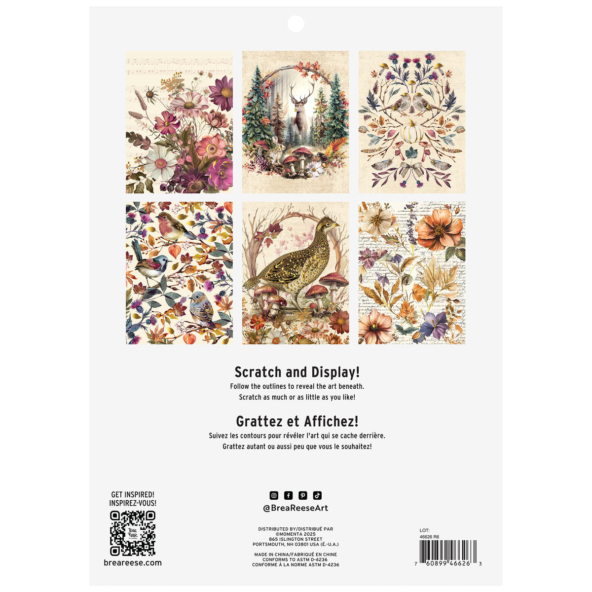 Scratch Art Paper Pad Woodland Songs with floral and wildlife designs