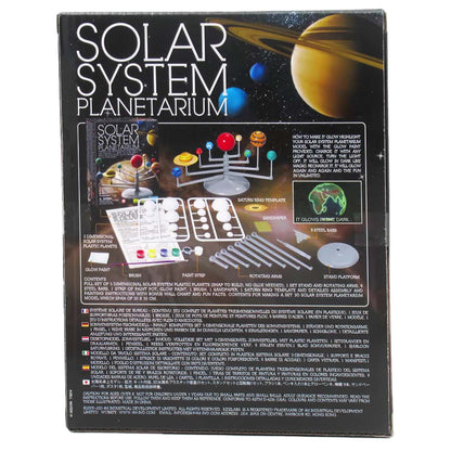 KidzLabs Solar System Planetarium kit with glow-in-dark planets, paint, and rotating stand