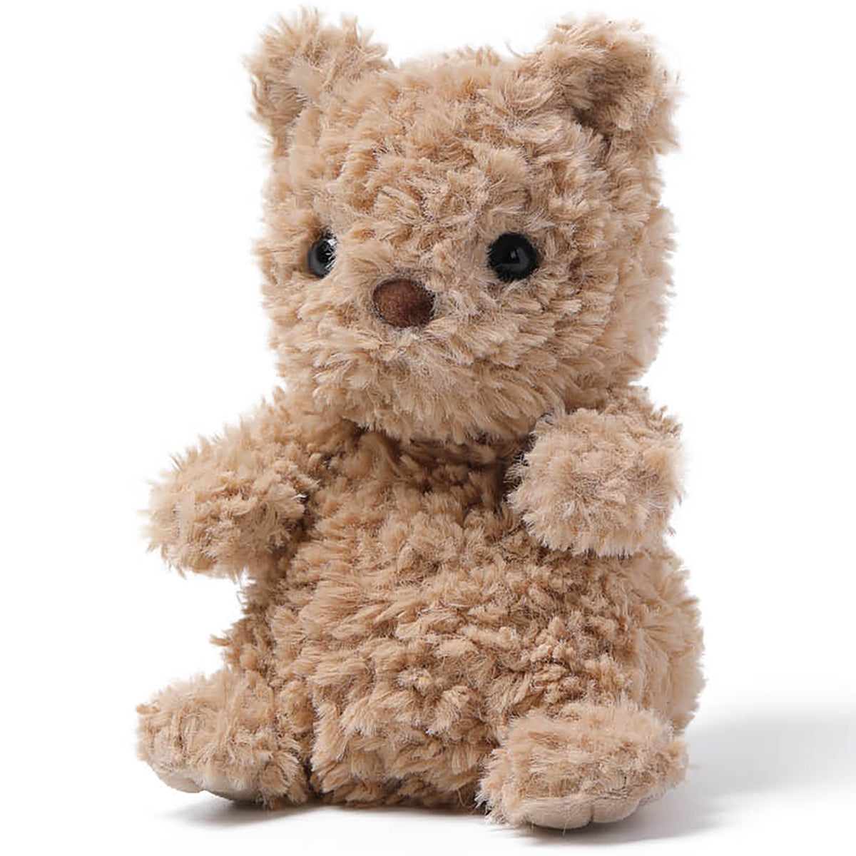 MCHUGS Mini Comfort Bear Lazy 6-inch plush in tan with black eyes and brown nose, sitting upright