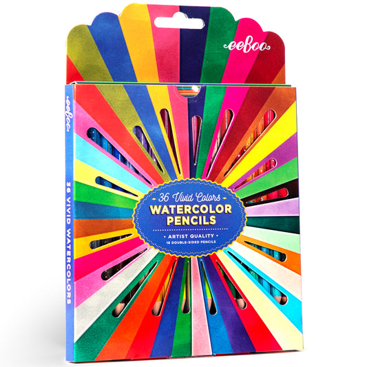 Watercolor Pencils Rainbow 18pc double-sided artist quality set in vivid colors