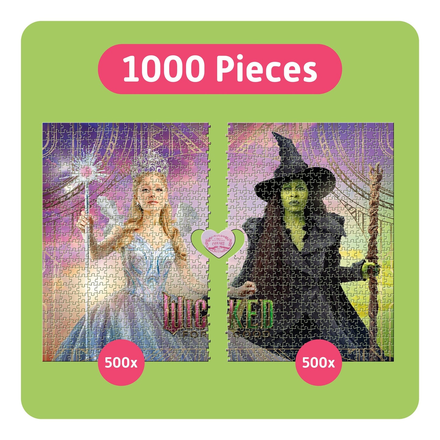 TEAMPUZZLE: WICKED: For Good 1000-piece jigsaw puzzle featuring Glinda and Elphaba characters