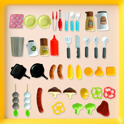 Easy Playhouse BBQ Grill Toy Playset - Realistic Effects