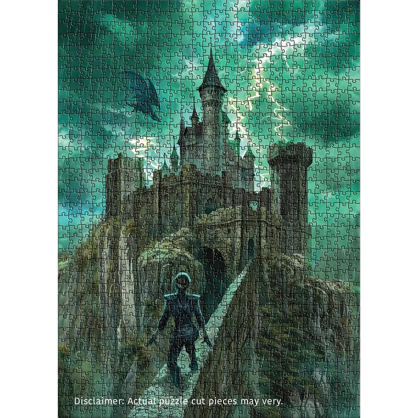 Eurographics Fourth Wing 1000 Piece Puzzle featuring Violet crossing castle parapet