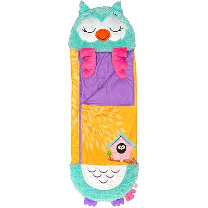 Happy Nappers Large Green Owl 2-in-1 Pillow Sleepy Sack Plush Toy