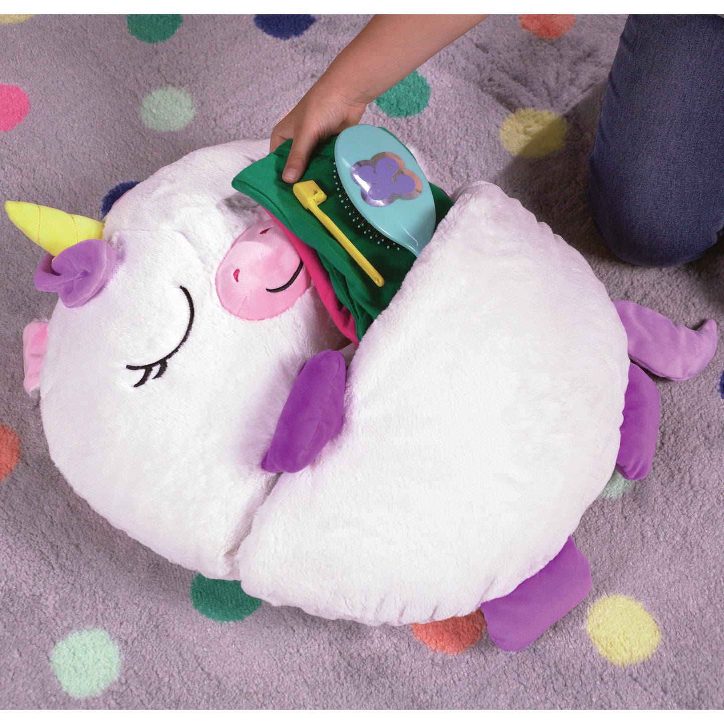 Happy Nappers White Unicorn 66 inch Plush Sleeping Bag - Large