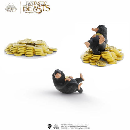 Wizarding World Niffler & Gold toy set with black creature figure and golden coins