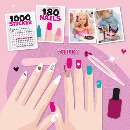 Charlene Magic Nails Blonde toy set with 180 nails, stickers, and nail polish applicator
