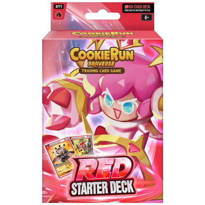 CookieRun Braverse Red Starter Deck TCG - 60 card trading card game set with pink packaging