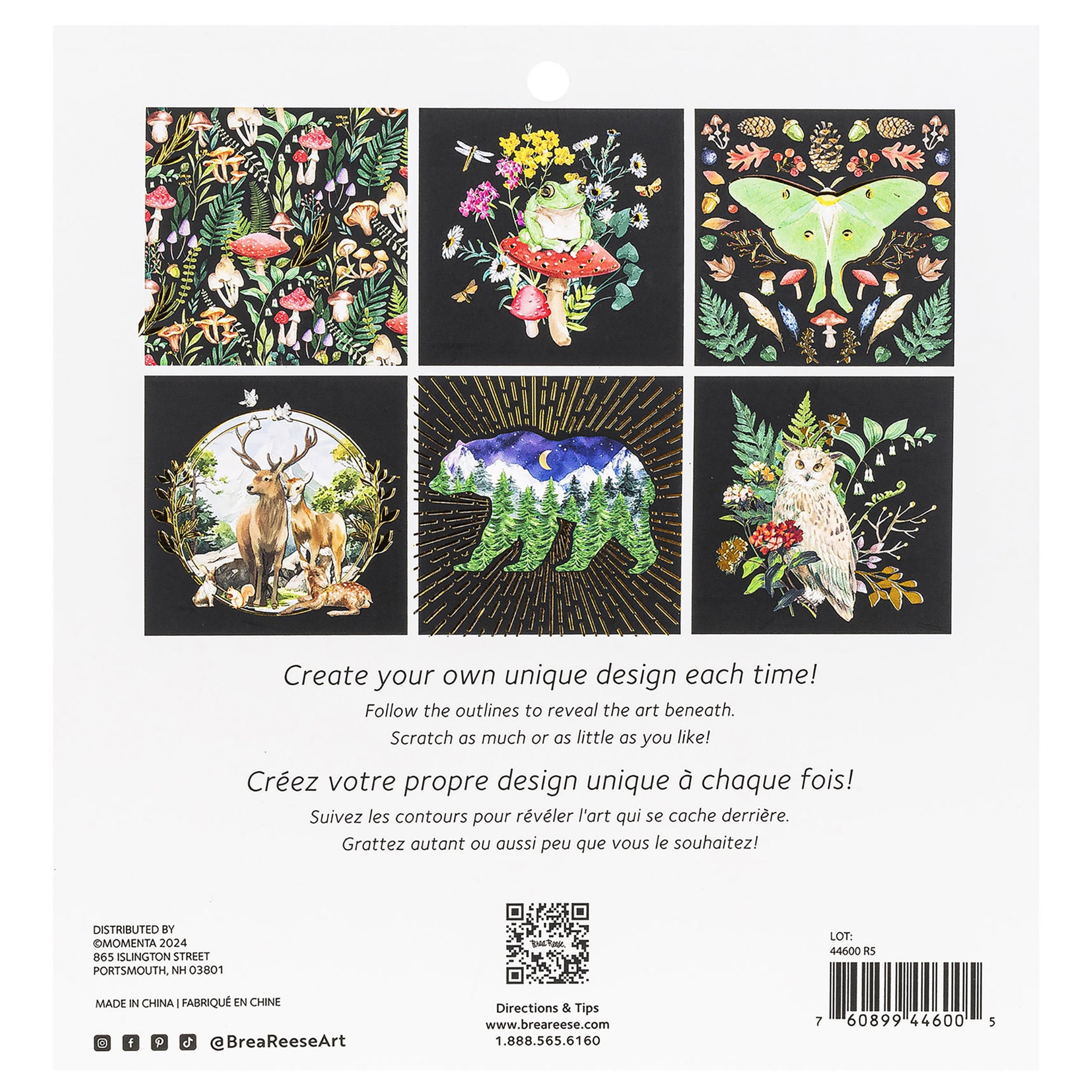 Scratch Art Nature Paper Pad with colorful floral and wildlife designs