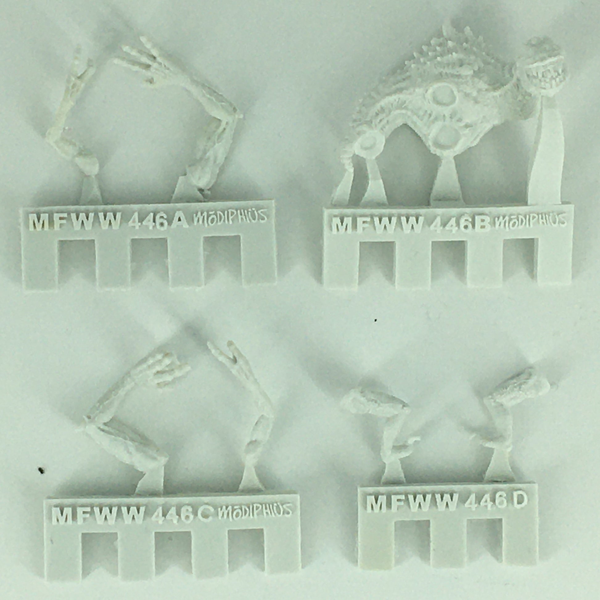 Fallout Miniatures Cryptids Snallygasters unpainted plastic game figures with detail bases