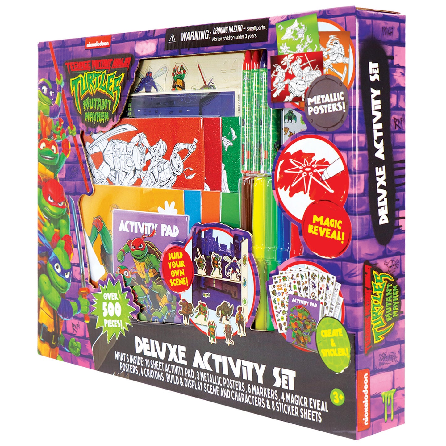 TMNT Deluxe Activity Set with coloring pages, markers, stickers, and magic reveal features