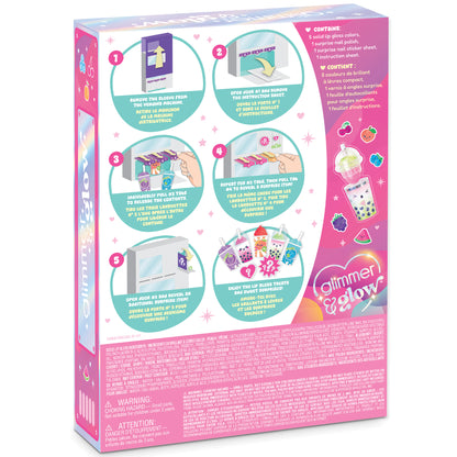 Glimmer & Glow Fruity Beauty Vending Machine with 5 lip glosses, nail polish and stickers