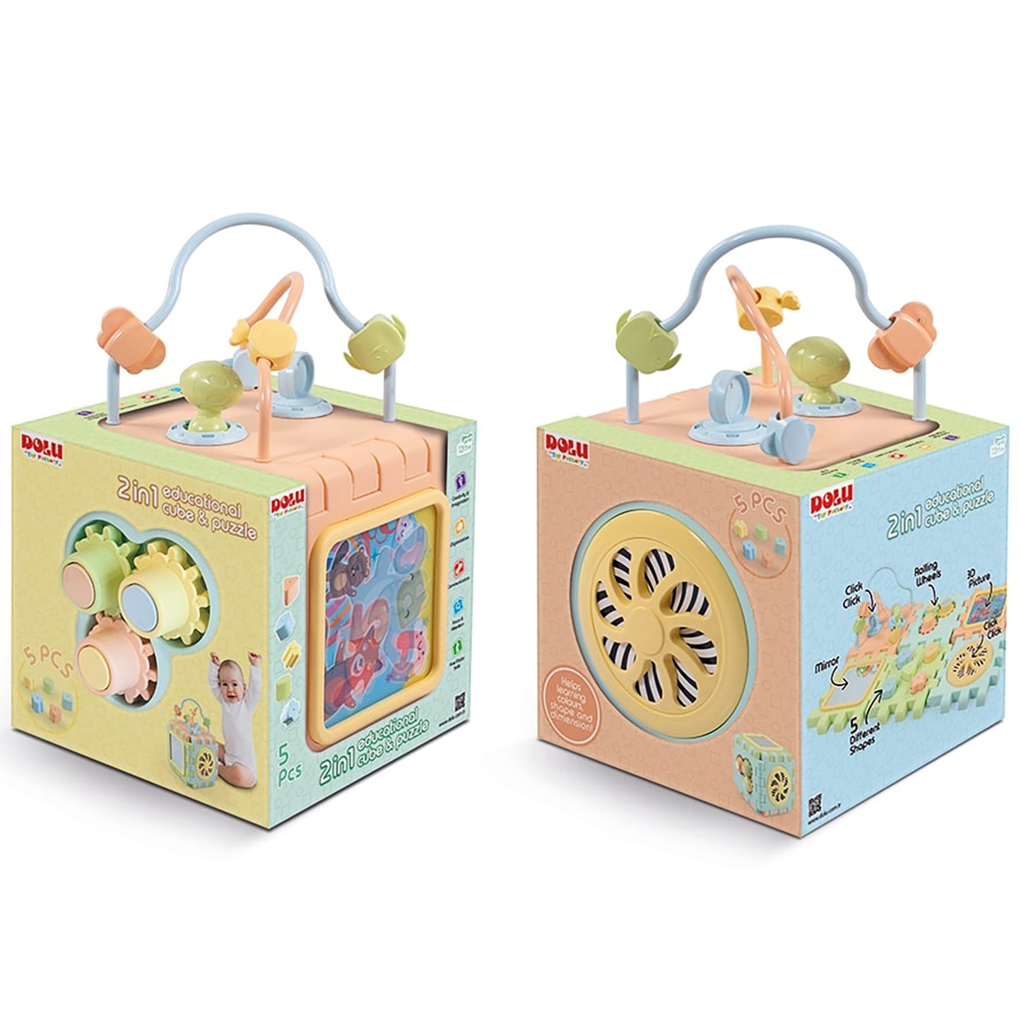 Dolu Dynamic Play Cube - Educational Toy for Toddlers 12mo+