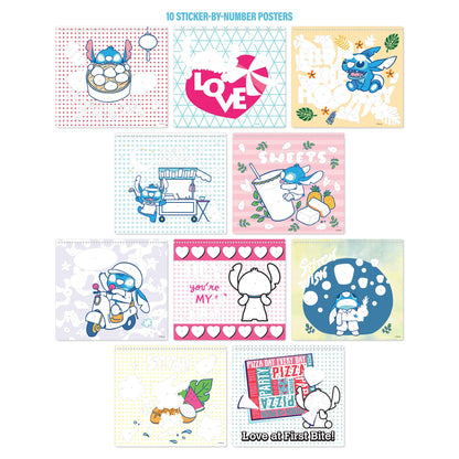 Disney Stitch Sticker By Number Portfolio Set - Creative Kids Crafts Kit