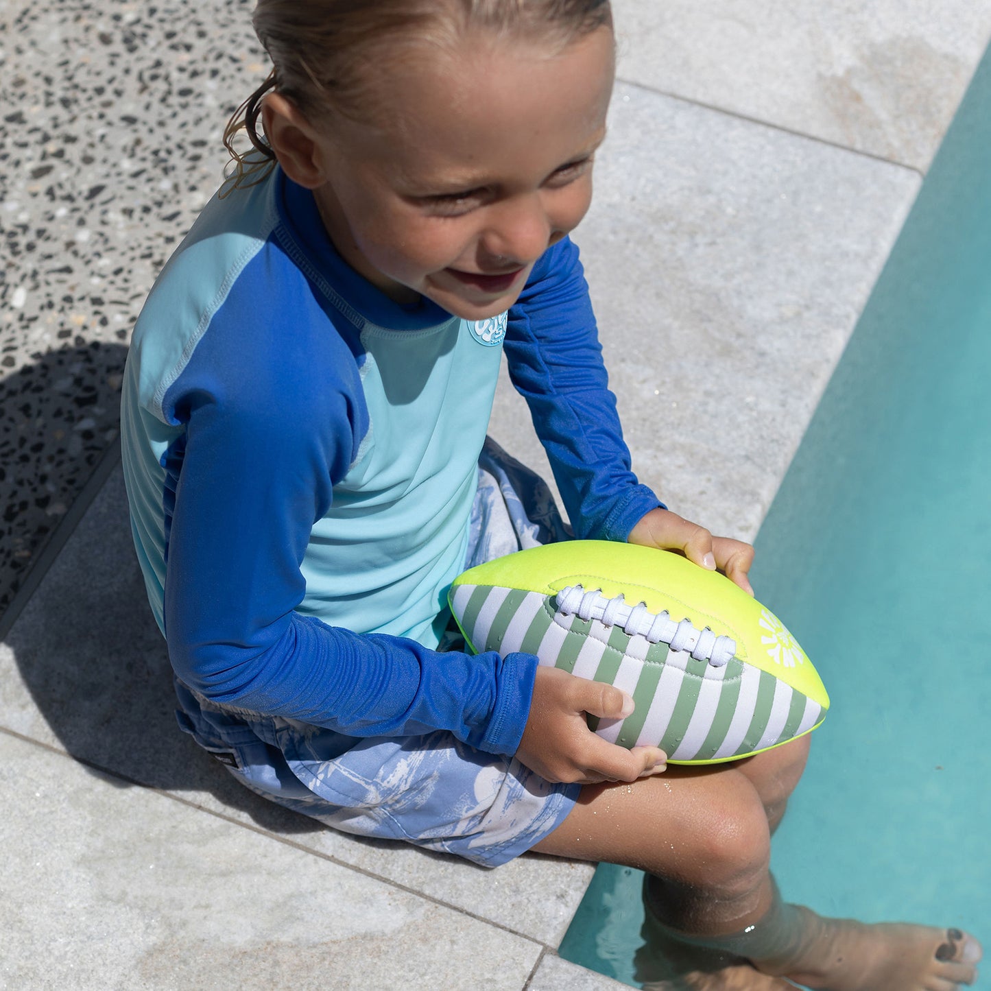 Sunnylife 9" Neoprene Football - Citrus Stripe Inflatable Pool Toy